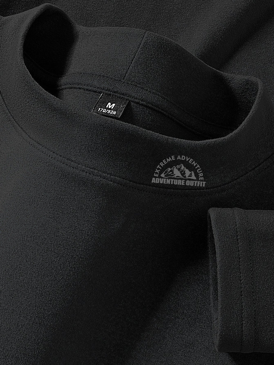 Unisex Langarmshirt Stehkragen Funktionsshirt für Sport & Alltag