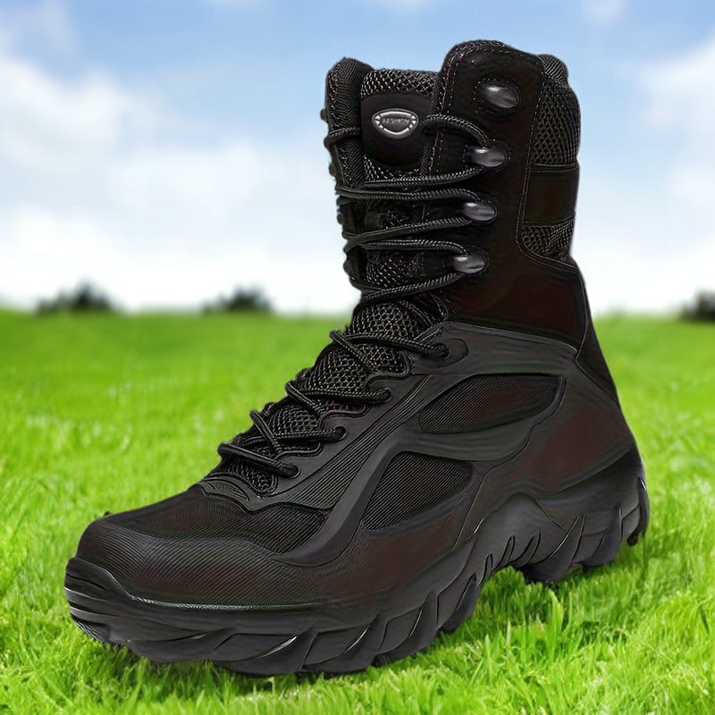 Taktische Stiefel Schwarz Hoch Robuste Outdoor-Schuhe Schnürverschluss