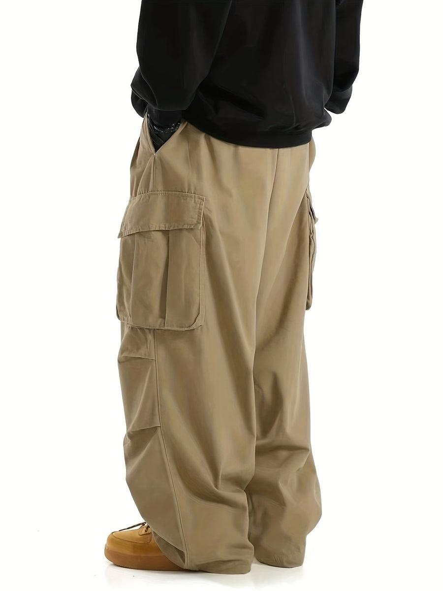 Herren Baggy Cargo Hosen Streetwear mit weitem Bein und großen Taschen