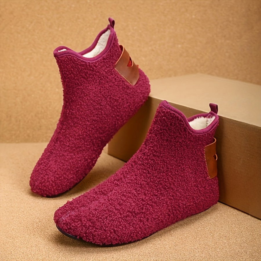 Unisex Winter Hausschuhe Plüsch Stiefeletten Warm Gefütterte Hausstiefel