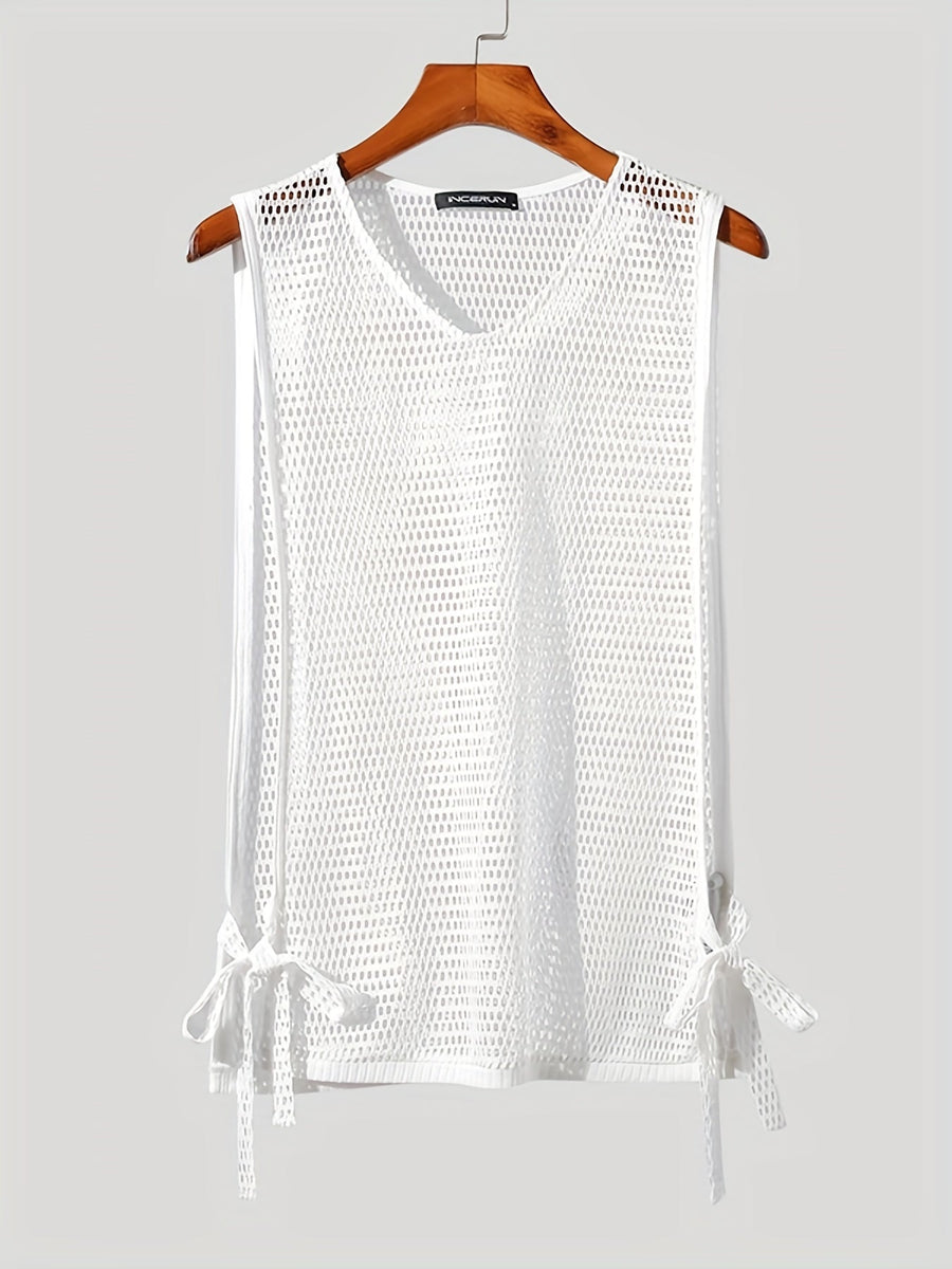 Herren Mesh Tank Top mit offenen Seiten – Moderner Streetstyle Look