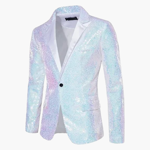 Herren Luxus Pailletten Sakko – Eleganter Party- und Bühnenblazer im modernen Design