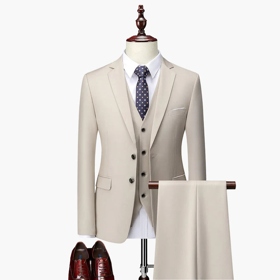 Herren 3-teiliges Slim Fit Anzugset für festliche Anlässe und Business