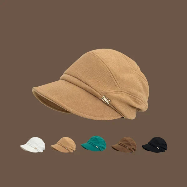 Weiche Damen Fischerhut Mütze mit Krempe und Zierdetail