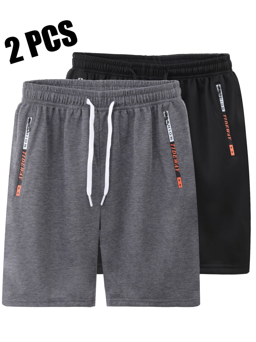 Herren Trainingsshorts 2er-Pack – Sportliche Fitness- und Freizeit-Shorts mit Reißverschlusstaschen