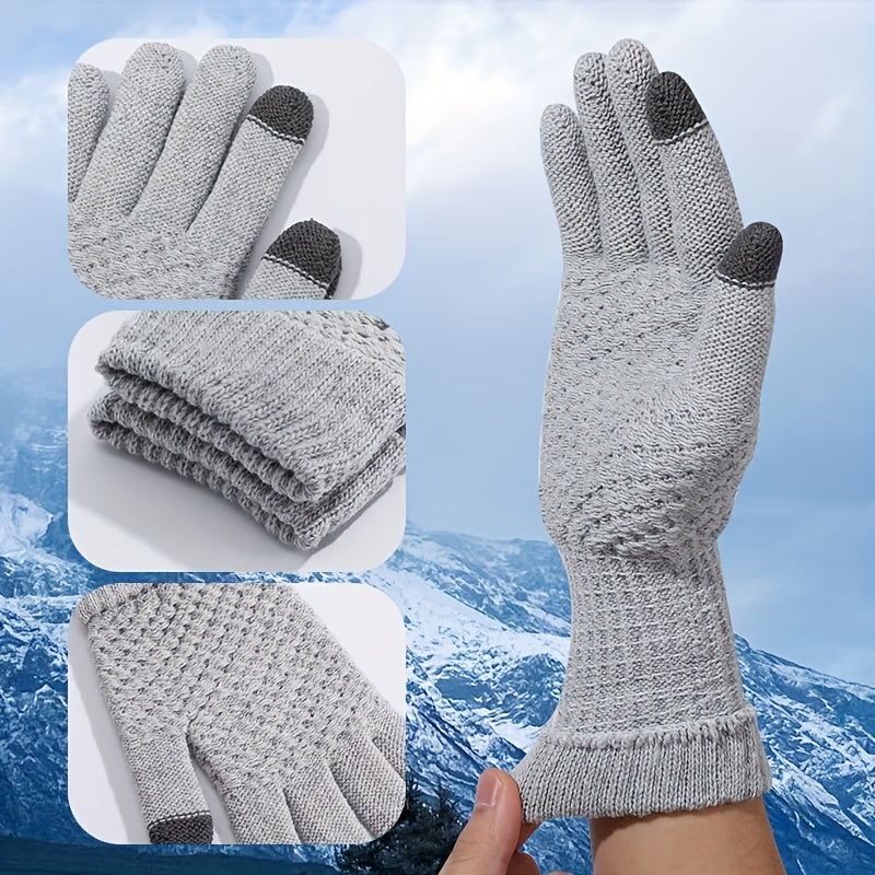 Unisex Winter Strickhandschuhe mit Touchscreen-Funktion - Warme Handschuhe für Damen und Herren