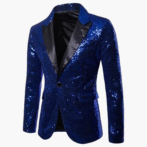 Herren Luxus Pailletten Sakko – Eleganter Party- und Bühnenblazer im modernen Design