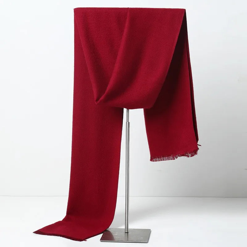 Unisex Winter Schal Weiches Material Einfarbig oder Kariert mit Fransen