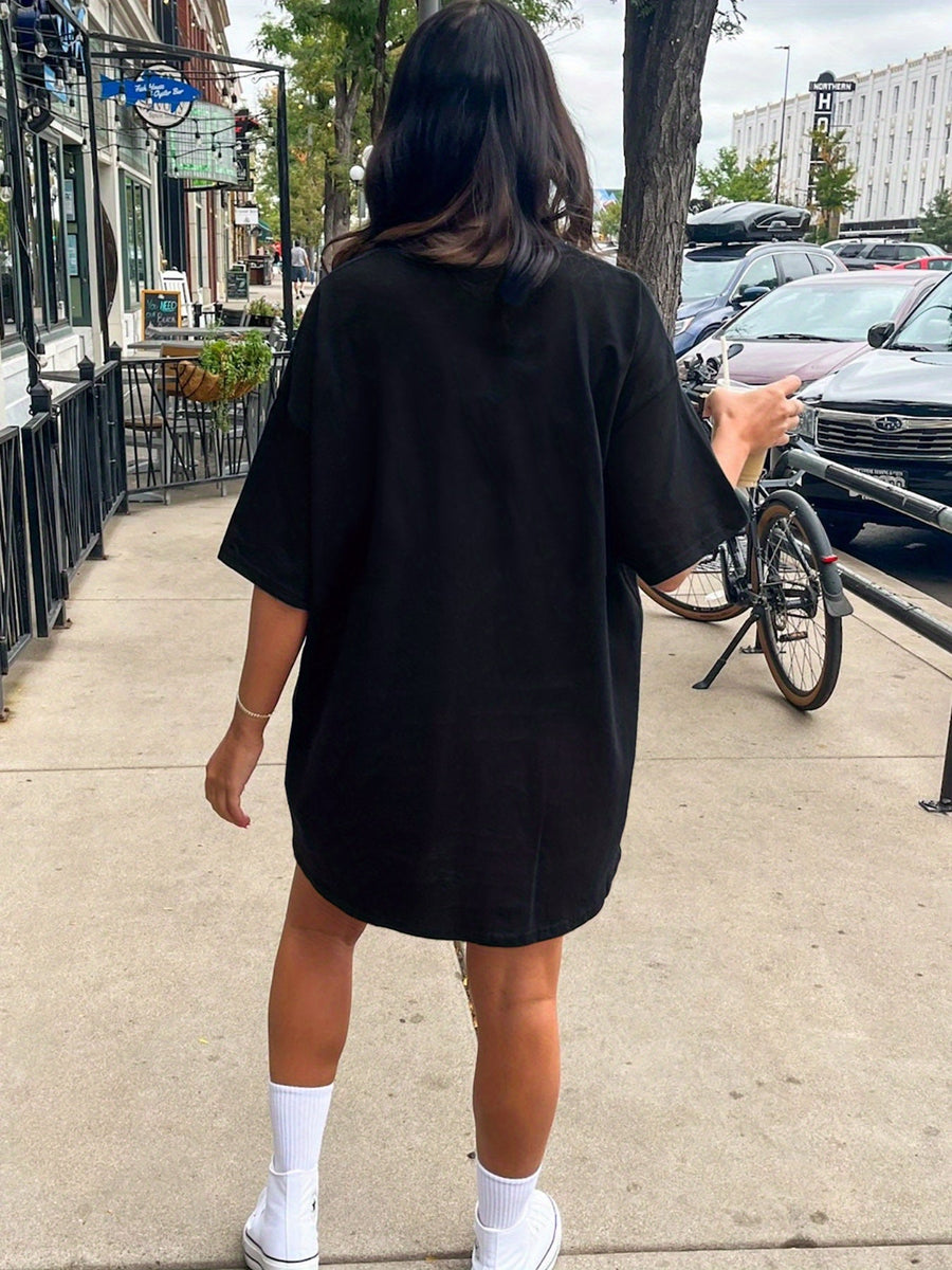 Damen Oversize T-Shirt Kleid Brooklyn New York Streetstyle Casual