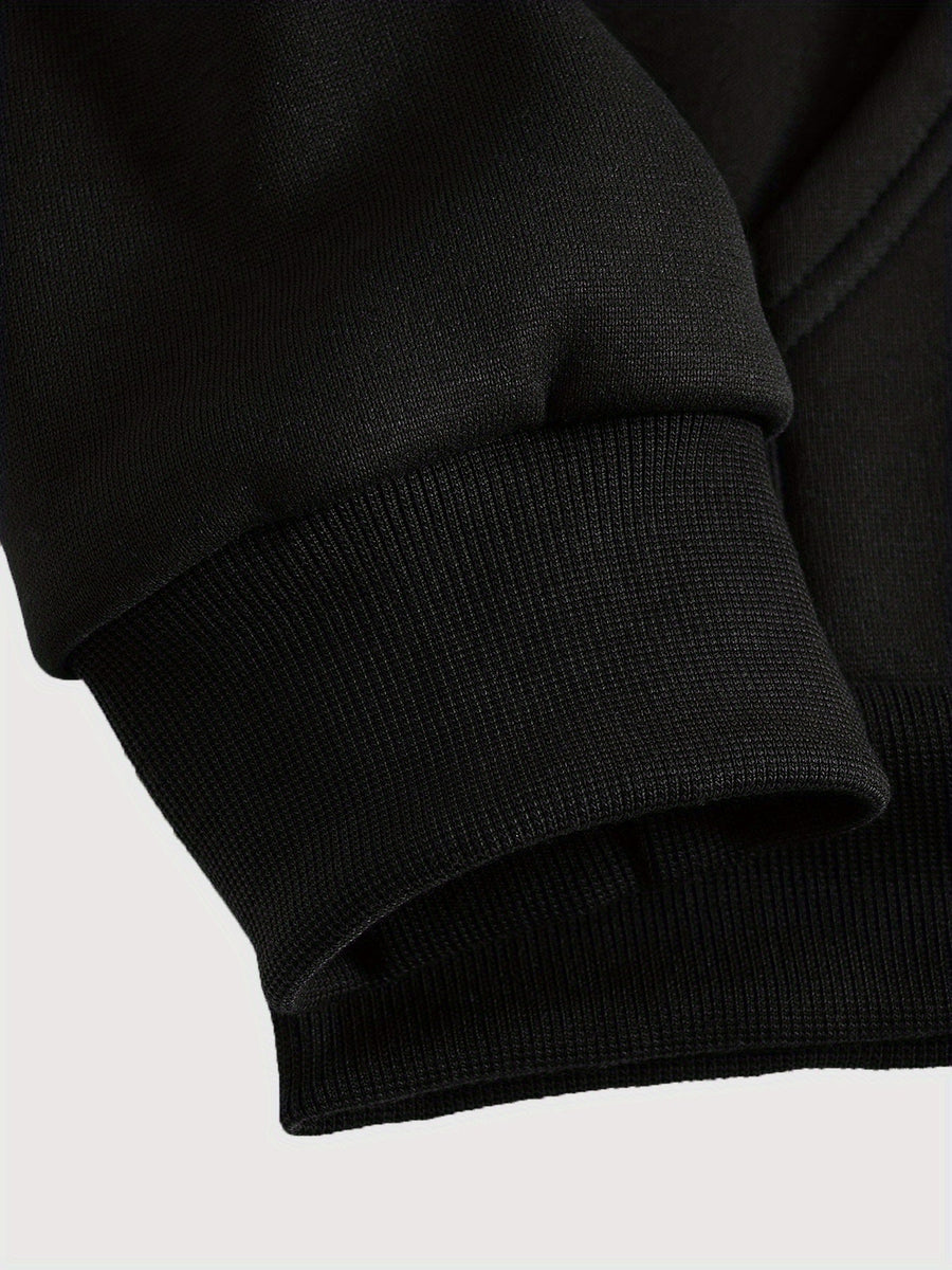 Unisex Kapuzenjacke mit Reißverschluss, Zweifarbig und Grafikmuster, Sportlicher Hoodie