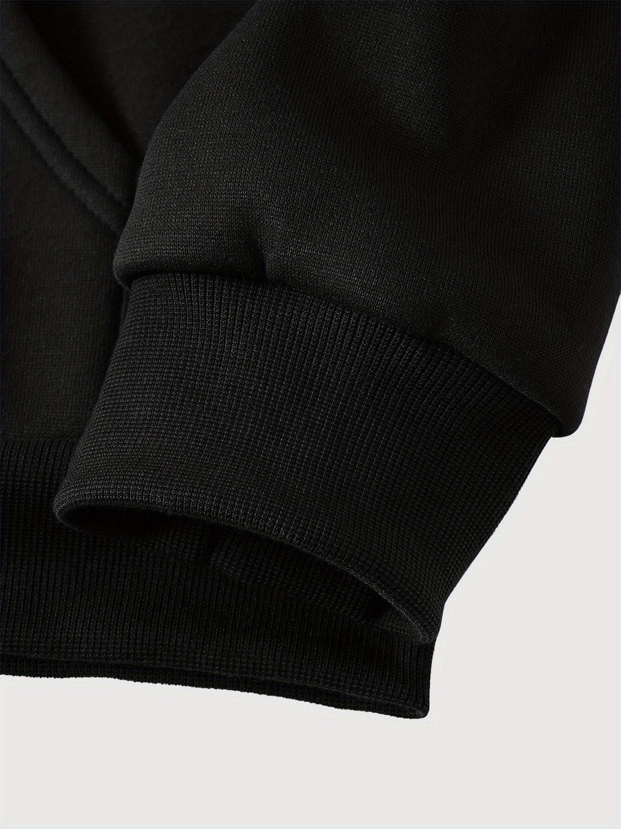 Unisex Kapuzenjacke mit Reißverschluss, Zweifarbig und Grafikmuster, Sportlicher Hoodie