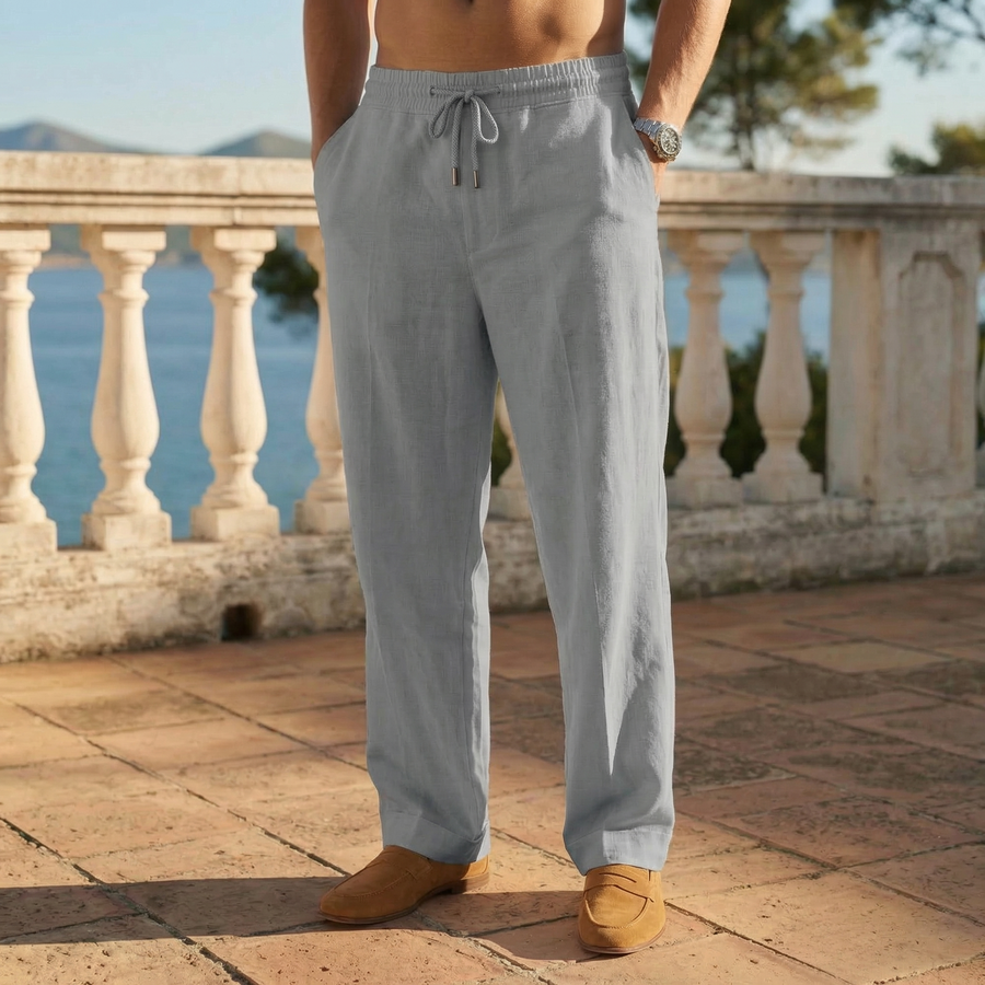 Herren Freizeithose aus leichtem Stoff mit Kordelzug, lockerer Schnitt, verschiedene Farben