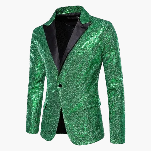 Herren Luxus Pailletten Sakko – Eleganter Party- und Bühnenblazer im modernen Design