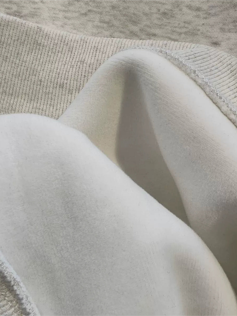 Kapuzenpullover Hellgrau mit Katze und Taschendruck