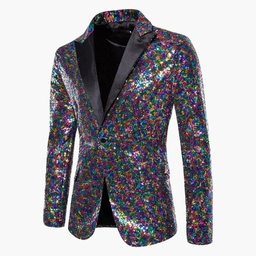 Herren Luxus Pailletten Sakko – Eleganter Party- und Bühnenblazer im modernen Design