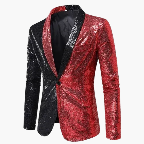 Herren Luxus Pailletten Sakko – Eleganter Party- und Bühnenblazer im modernen Design