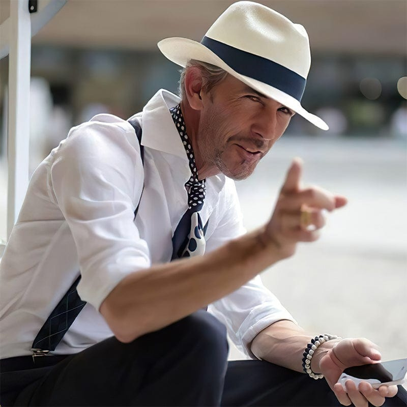 Unisex Fedora Hut aus gewebtem Material mit schwarzem Band, verschiedene Farben