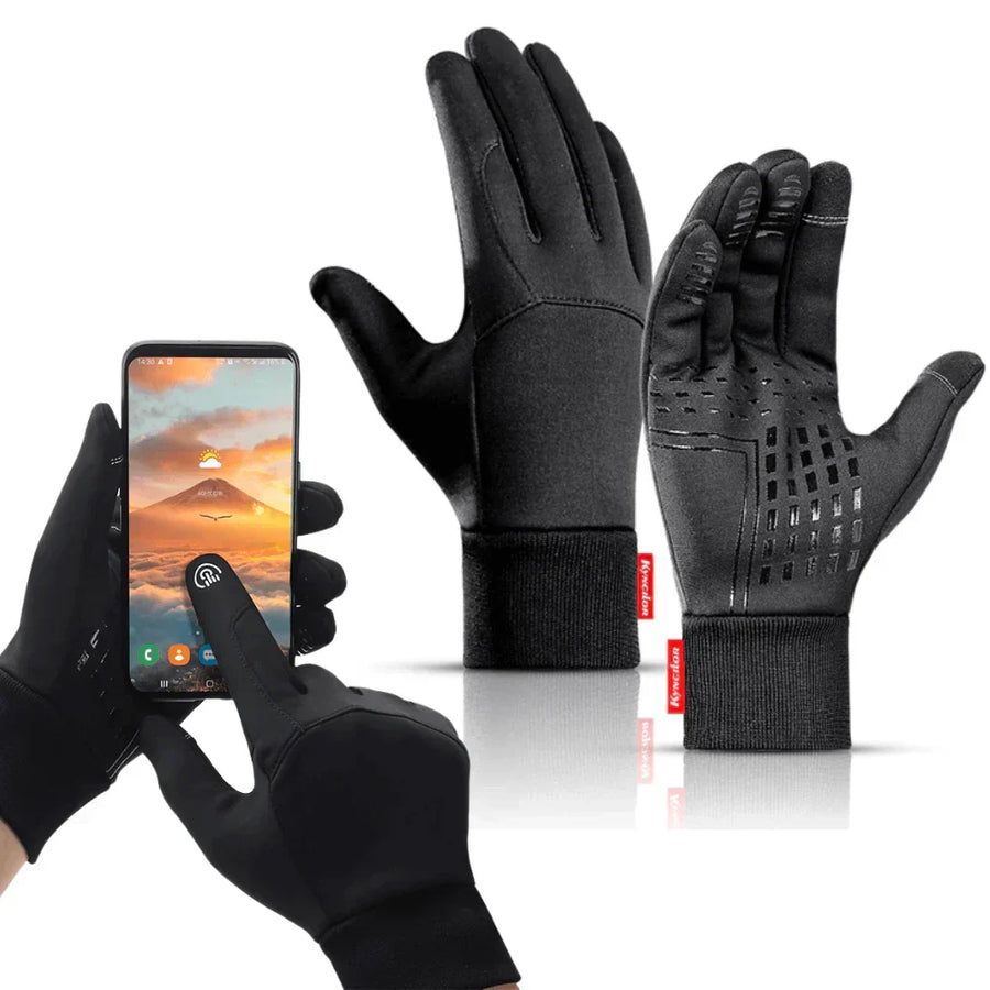 Unisex Winter Touchscreen-Handschuhe Schwarz Grau Sport Outdoor