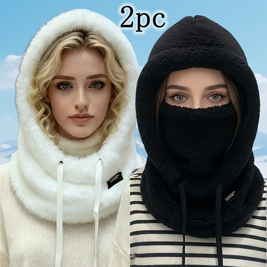Unisex Winter Balaclava Sturmhaube Fleece Halstuch Kapuzenmütze mit Mundschutz