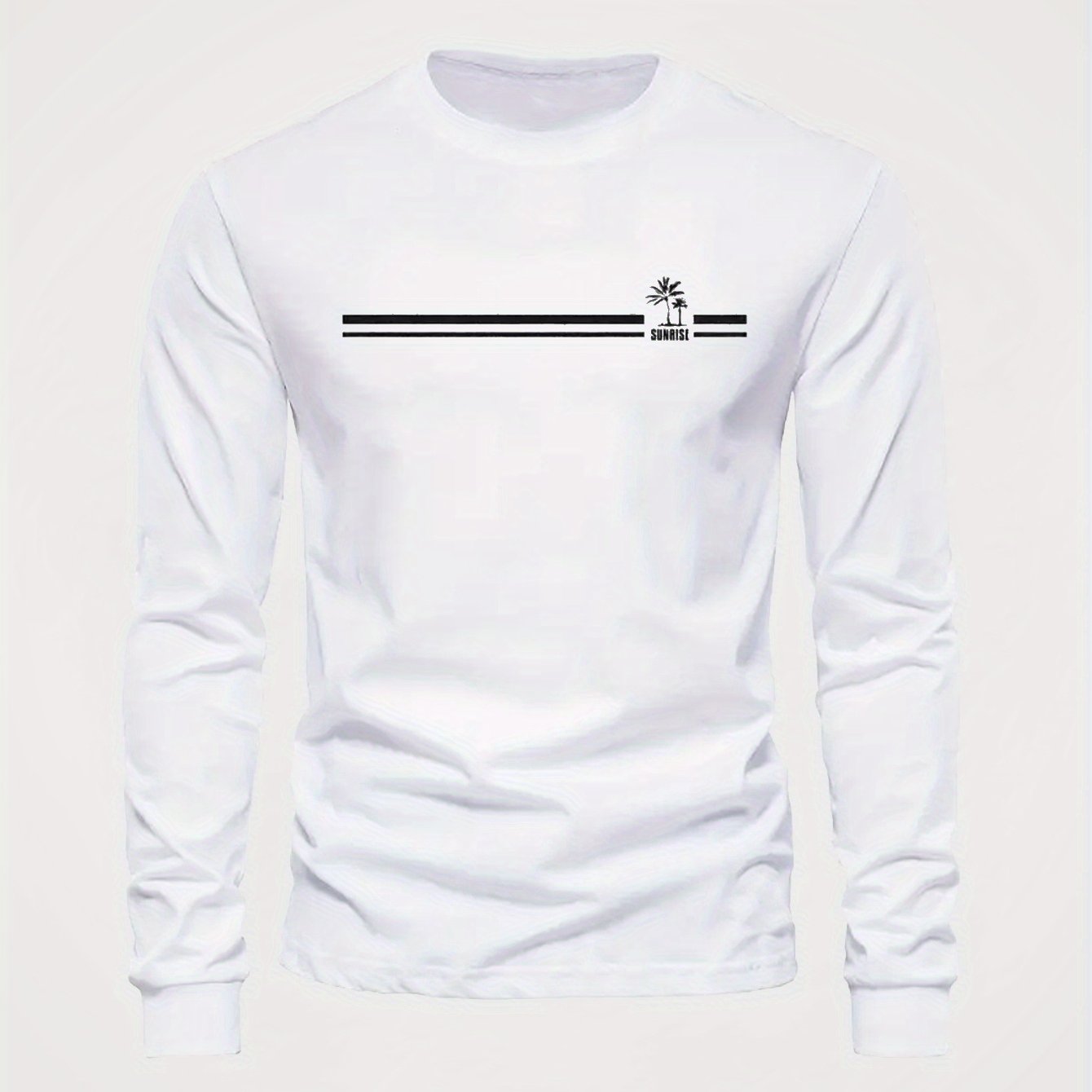 Langarmshirt Herren Rundhalsdruck "Sunrise" Freizeitoberteil
