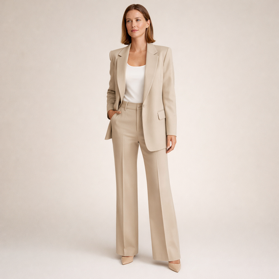 Dames zakelijke pakset: blazer en broek in verschillende kleuren