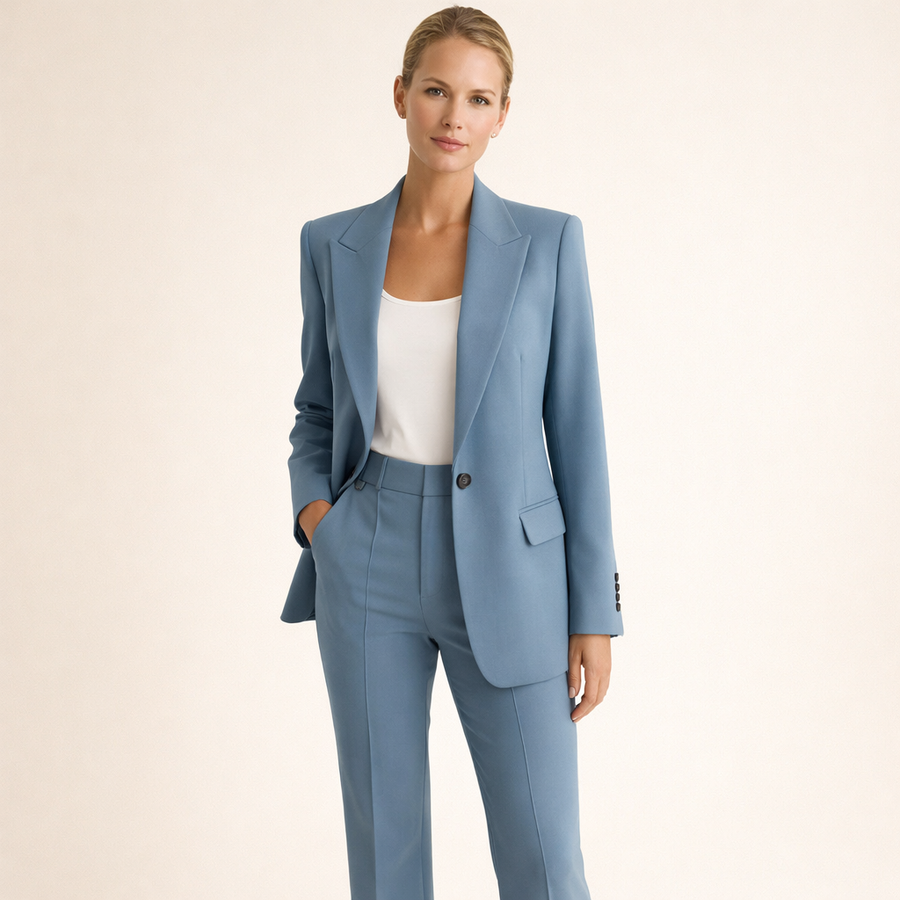 Dames zakelijke pakset: blazer en broek in verschillende kleuren