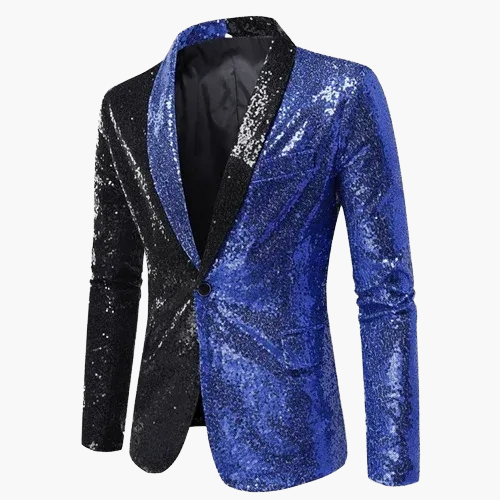 Herren Luxus Pailletten Sakko – Eleganter Party- und Bühnenblazer im modernen Design