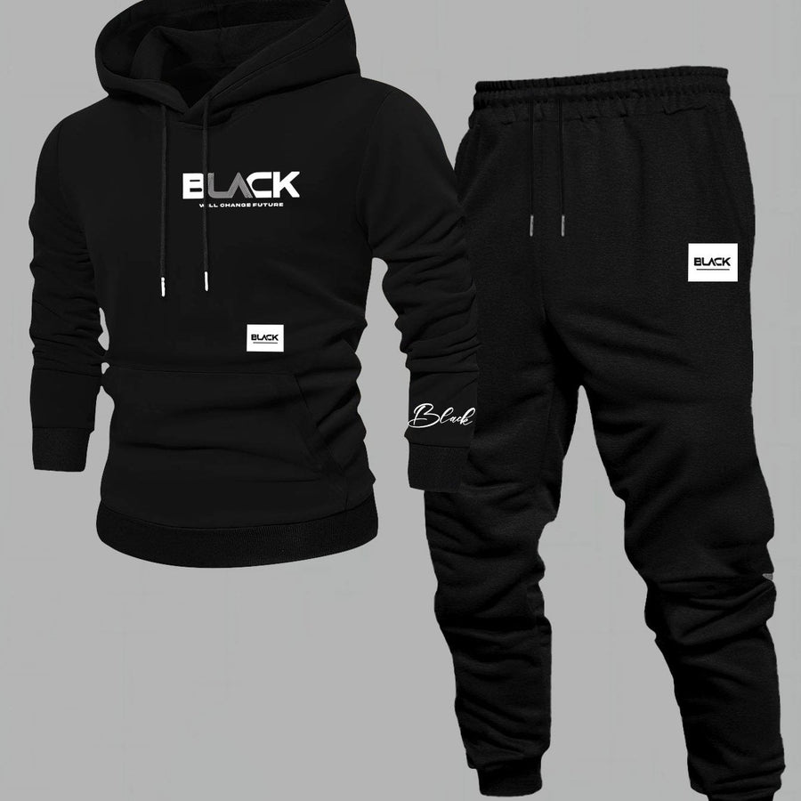 Unisex Trainingsanzug Set mit Kapuzenpullover und Jogginghose in verschiedenen Farben