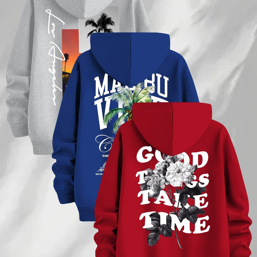 Unisex Hoodie mit Grafikdruck, Kängurutasche und Kapuze