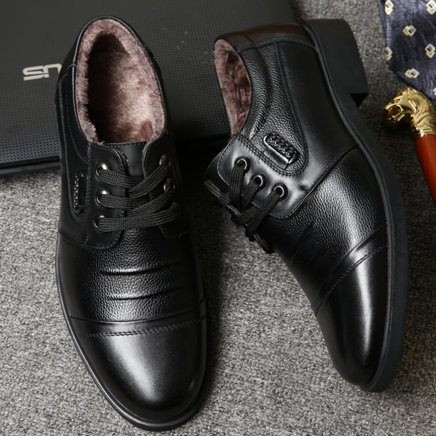 Herren Winterschuhe mit Schnürung & Warmfutter, Business-Stil, Braun oder Schwarz