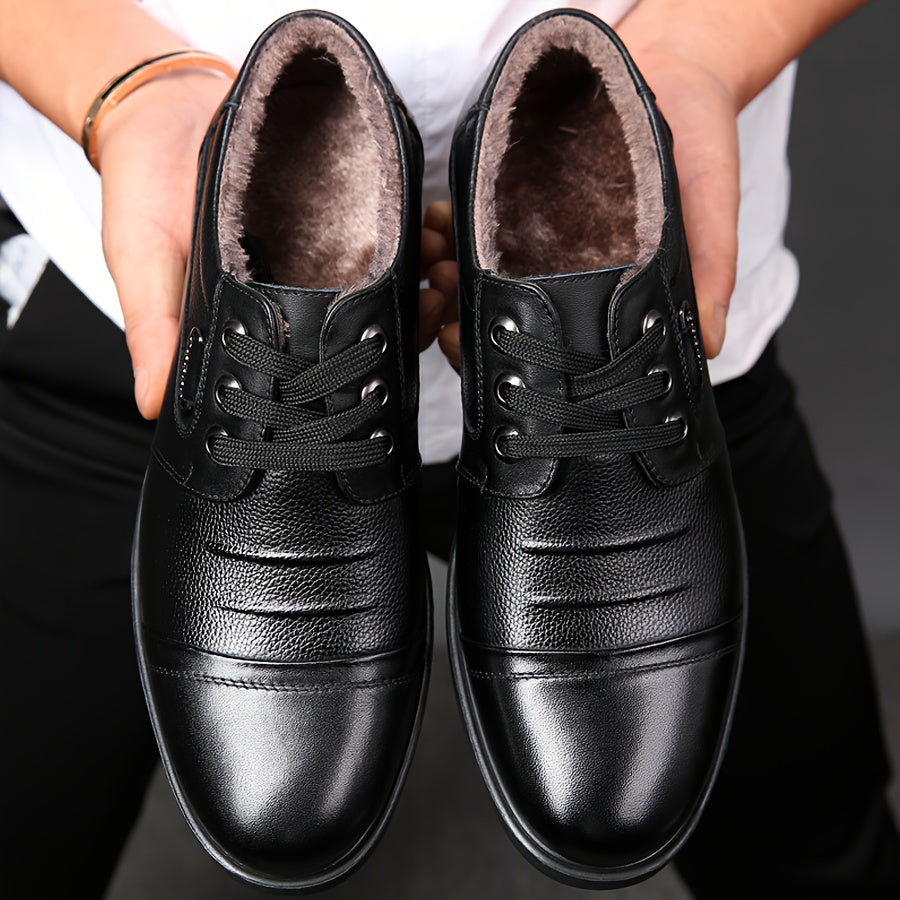 Herren Winterschuhe mit Schnürung & Warmfutter, Business-Stil, Braun oder Schwarz