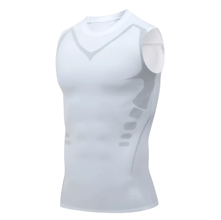 Herren Kompressions-Tanktop für Sport und Körperformung – Figurformende Funktionswäsche mit Ionic-Ice Technologie