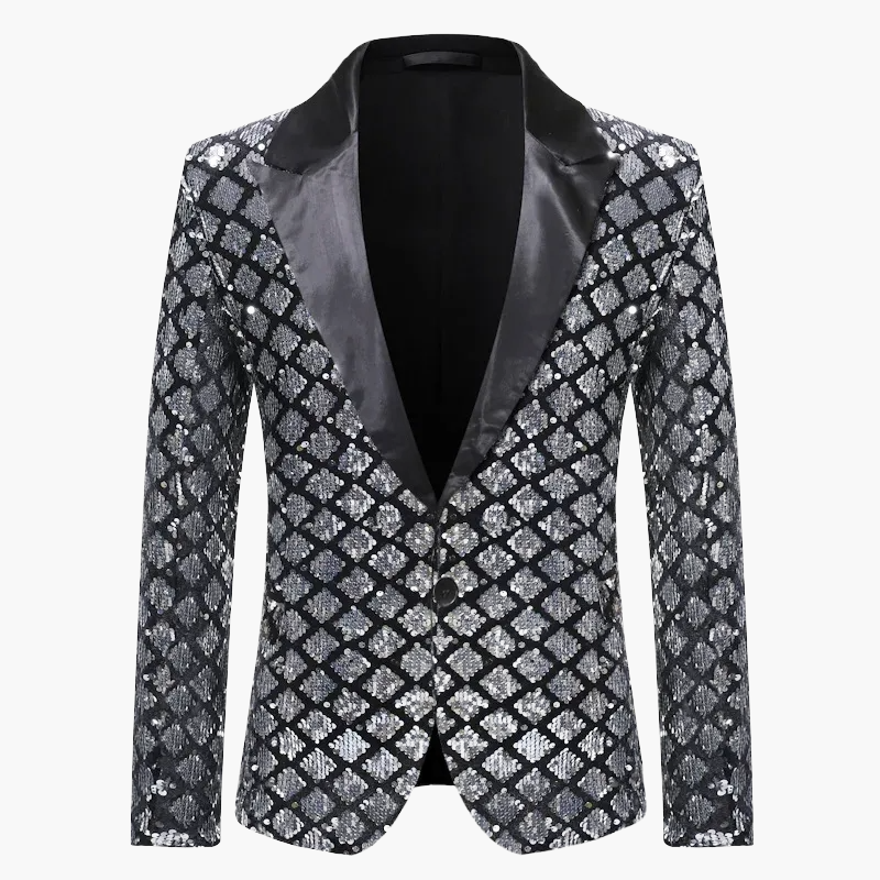 Herren Luxus Pailletten Sakko – Eleganter Party- und Bühnenblazer im modernen Design