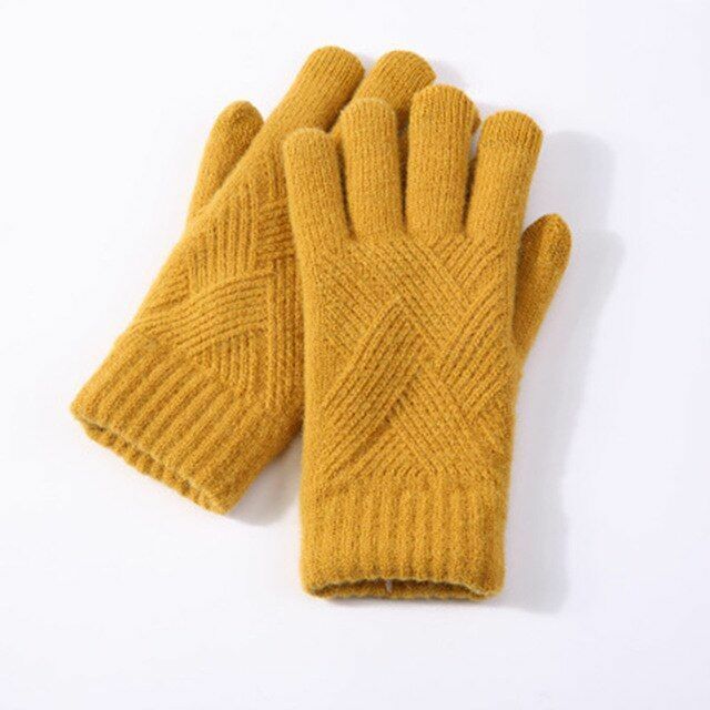 Gebreide handschoenen met touchscreenfunctie, uniseks, geribde manchetten, verschillende kleuren