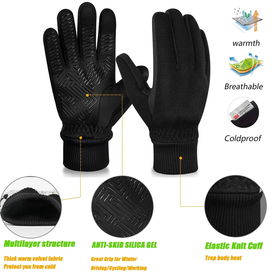Unisex Winterhandschuhe mit 3M Thinsulate Isolation und Touchscreen-Funktion, Anti-Rutsch-Design