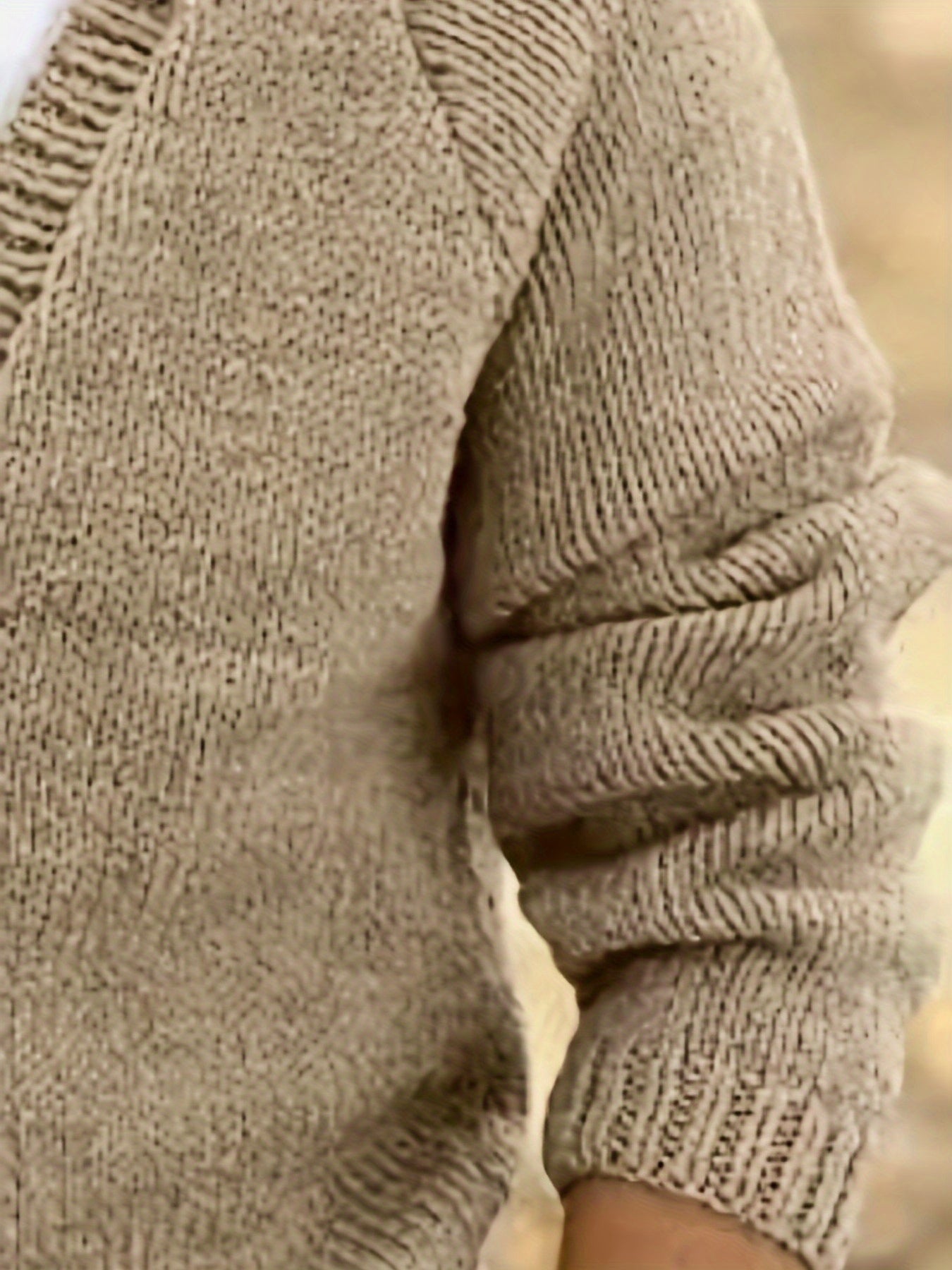 Herren Strickjacke V-Ausschnitt Knopfleiste Feinstrick Khaki