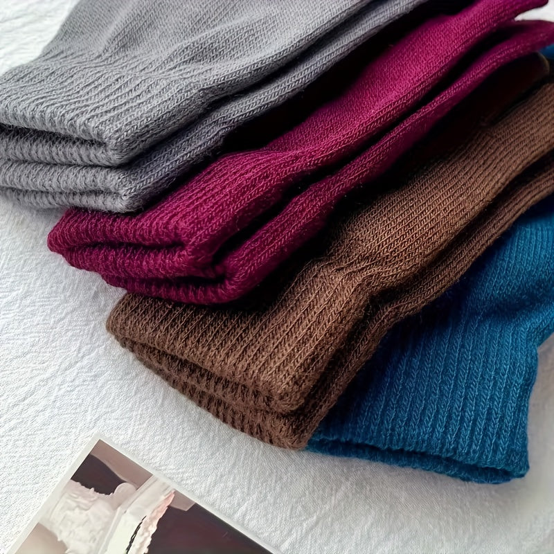 Unisex Strickhandschuhe 5-Finger-Design mit Rippenbündchen