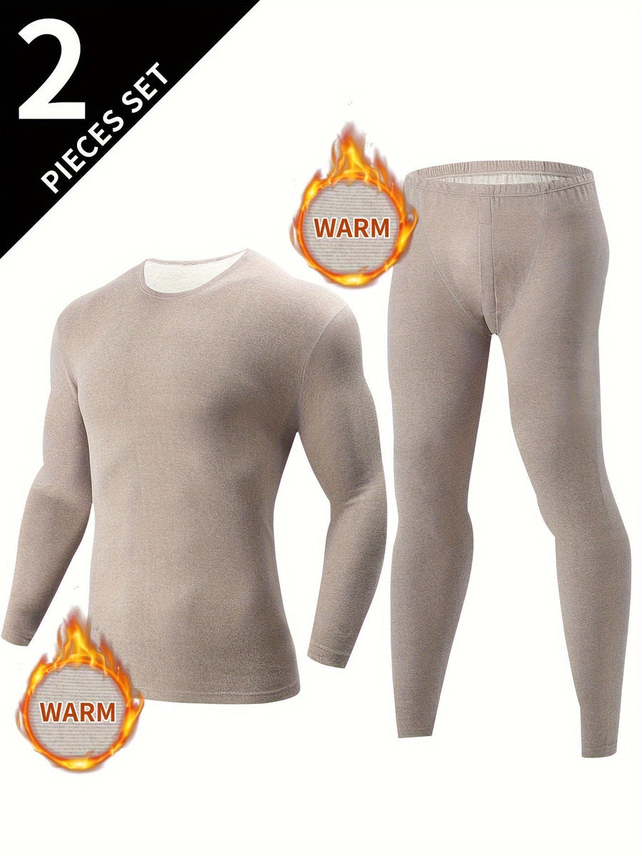 Thermo Unterwäsche Set Herren Schwarz - Langarmshirt und Leggings