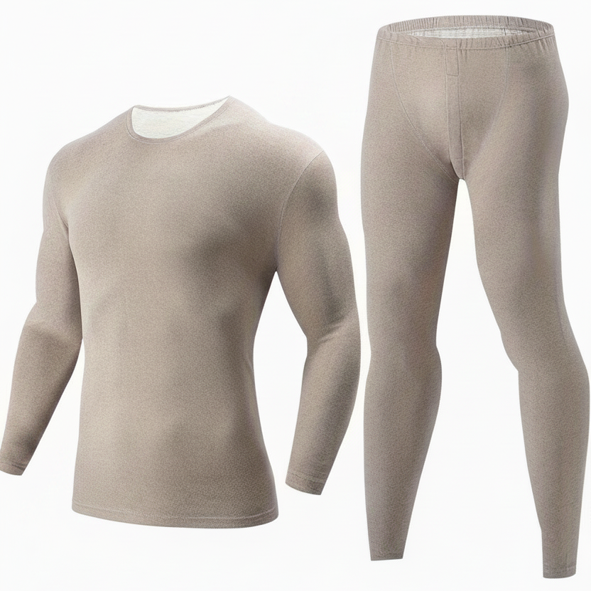 Thermo Unterwäsche Set Herren Schwarz - Langarmshirt und Leggings