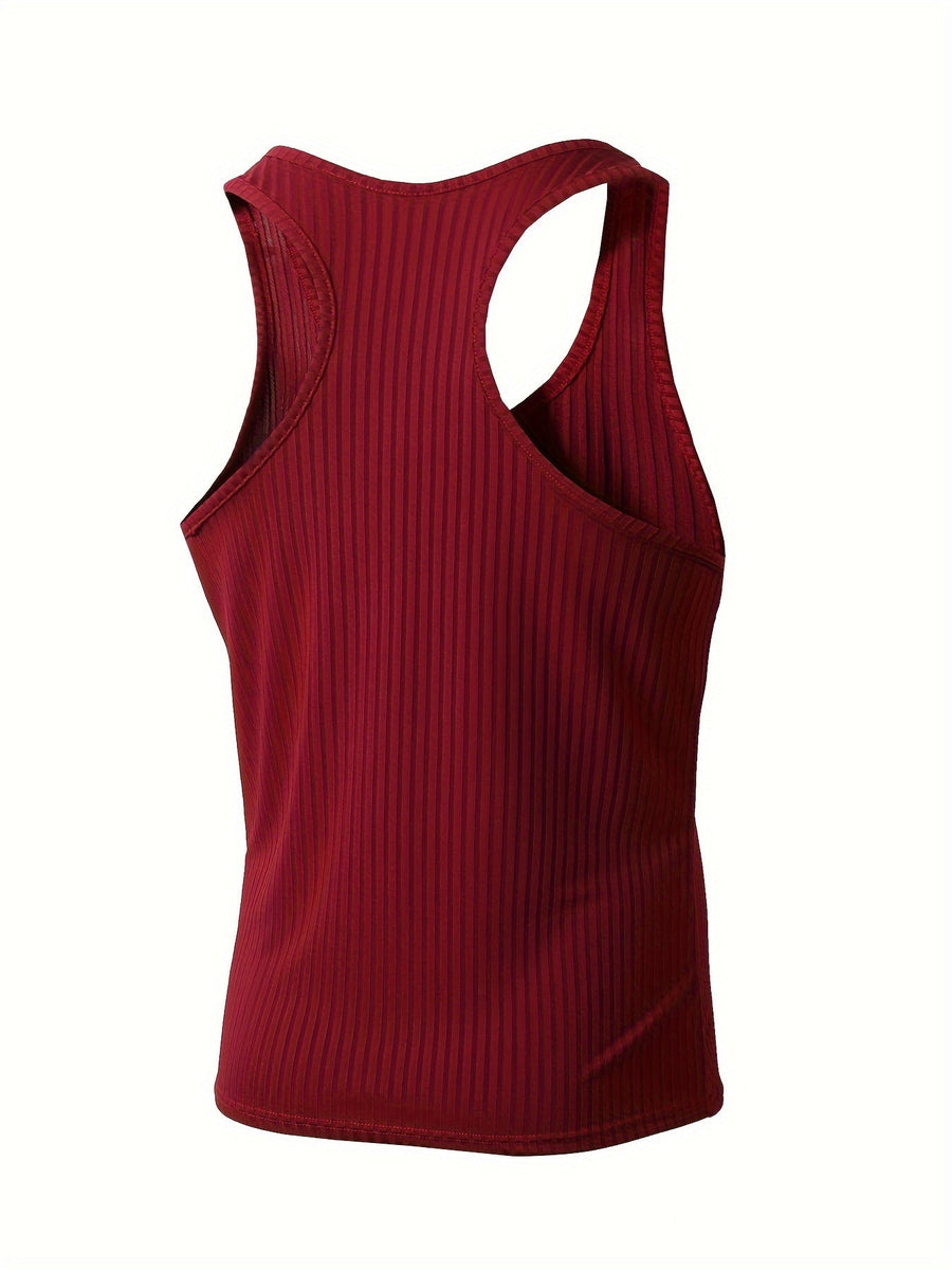 Herren Sport-Tanktop Set – Bequeme Ribbed Fitness Tops für Training & Freizeit