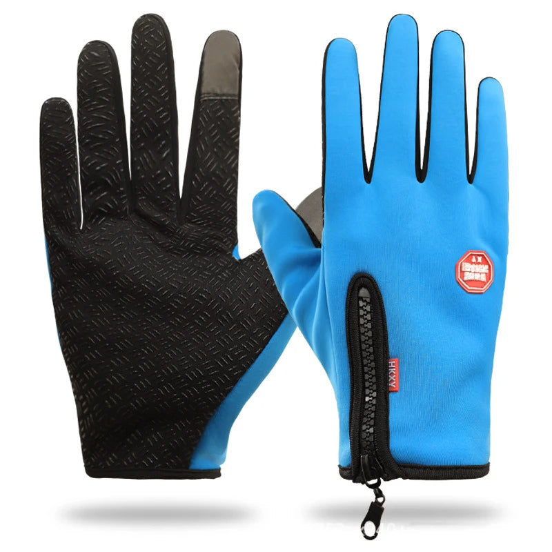 Unisex-outdoorhandschoenen met ritssluiting, touchscreen-compatibel, met goede grip