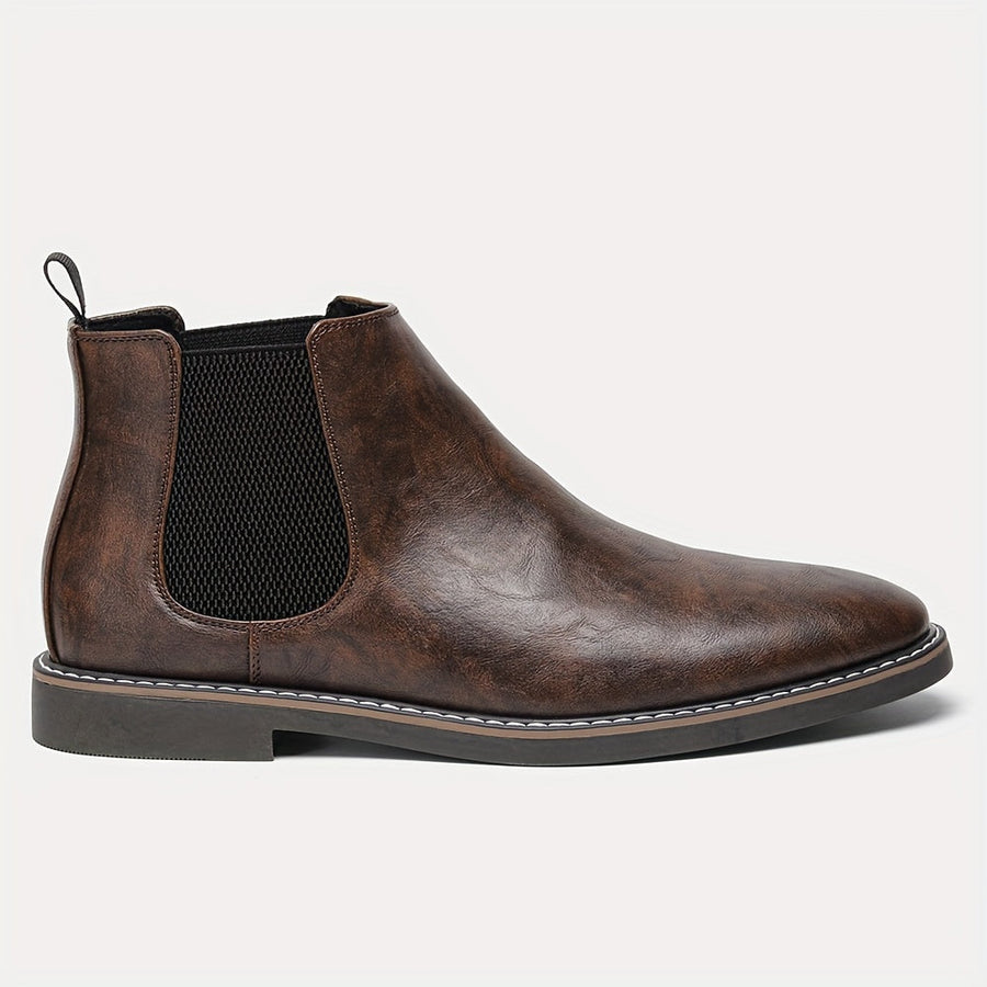 Herren Chelsea Boots Stiefeletten mit elastischem Einsatz und Zuglasche