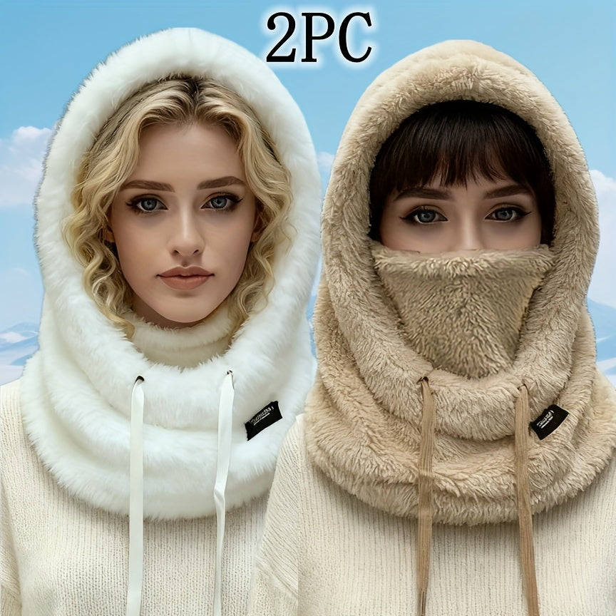 Unisex Winter Balaclava Sturmhaube Fleece Halstuch Kapuzenmütze mit Mundschutz
