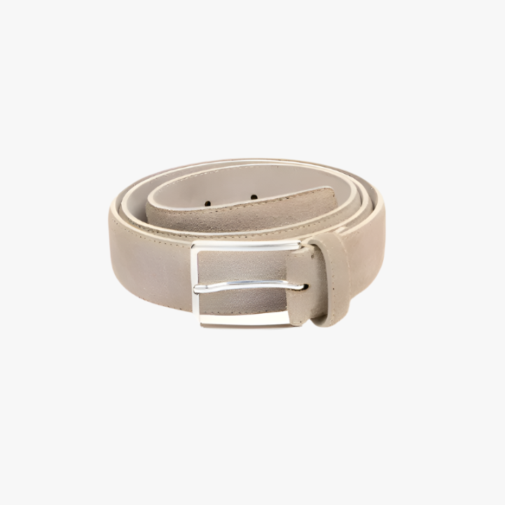 Unisex Gürtel mit Schnalle und Ösen, in Veloursleder-Optik