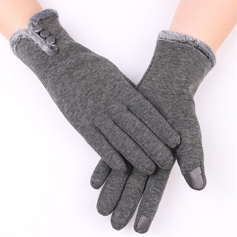 Damen Winterhandschuhe mit Kunstfellbesatz & Touchscreen-Funktion