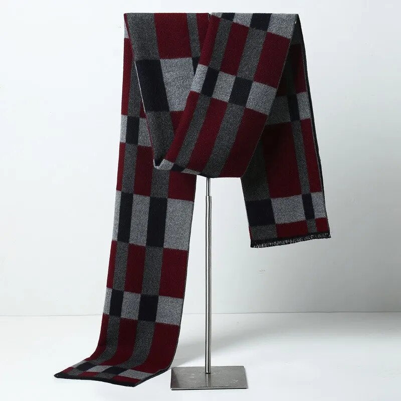 Unisex Winter Schal Weiches Material Einfarbig oder Kariert mit Fransen