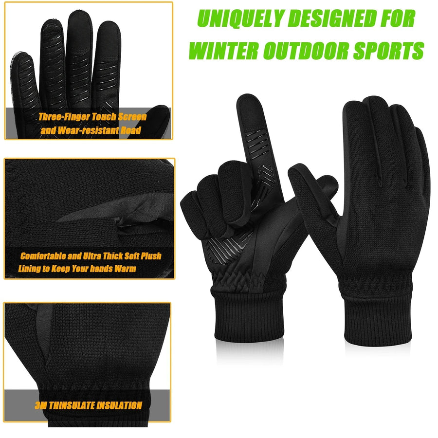 Unisex Winterhandschuhe mit 3M Thinsulate Isolation und Touchscreen-Funktion, Anti-Rutsch-Design