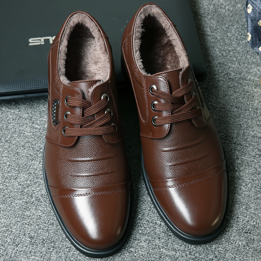 Herren Winterschuhe mit Schnürung & Warmfutter, Business-Stil, Braun oder Schwarz
