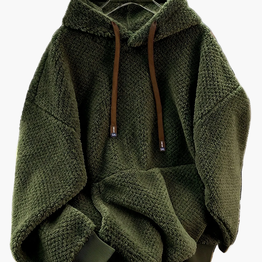 Teddy-Fleece Hoodie für Damen mit Kapuze und Kängurutasche