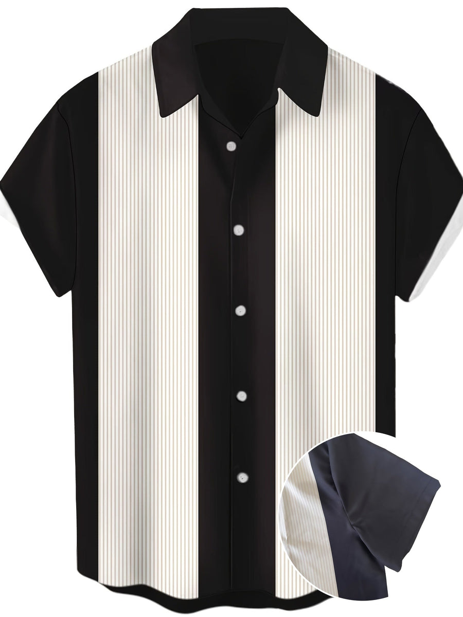 Herren Bowlinghemd im Retro-Stil – Kurzarm Freizeithemd für Alltag & Sommer